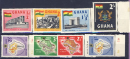 1958-Ghana (MNH=**) 2 Serie 8 Valori - Ghana (1957-...)