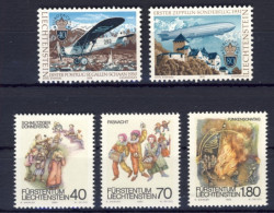 1969/83-Liechtenstein (MNH=**) 2 Serie 5 Valori Europa Storia Postale,costumi Di - Andere & Zonder Classificatie