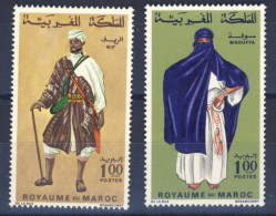 1968-Marocco (MNH=**) Serie Due Valori Costumi Tradizionali - Marokko (1956-...)