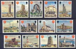 1978-Isola Di Man (MNH=**) Serie 13 Valori Vedute - Isle Of Man