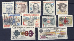 1983-Cecoslovacchia (MNH=**) 3 Serie 11 Valori - Autres & Non Classés