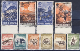 1959/68-Indonesia (MNH=**) 2 Serie 10 Valori Protezione Animali,aiuto Ai Rifugia - Indonésie