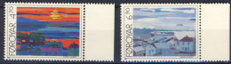 1987-Faeroer (MNH=**) Serie 2 Valori Collage,vedute - Färöer Inseln