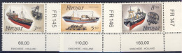 1987-Faeroer (MNH=**) Serie 3 Valori Pescherecci - Faroe Islands