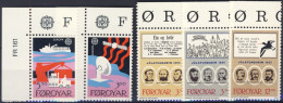 1988-Faeroer (MNH=**) 2 Serie 5valori Difesa Lingua E Tradizioni,Europa, Mezzi D - Faroe Islands