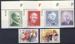 1984/5-Faeroer (MNH=**) 2 Serie 6 Valori Scrittori Famosi,Europa,musica - Faroe Islands