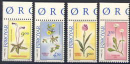 1988-Faeroer (MNH=**) Serie 4 Valori Flora - Färöer Inseln