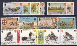 1974/5-Isola Di Man (MNH=**) 4 Serie 14 Valori - Isle Of Man