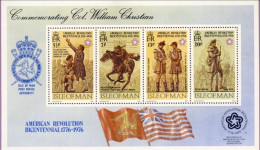 1976-Isola Di Man (MNH=**) Foglietto 4 Valori Rivoluzione Americana - Man (Eiland)