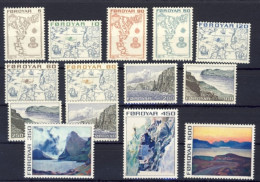 1975-Faeroer (MNH=**) Serie 14 Valori Paesaggi - Islas Faeroes