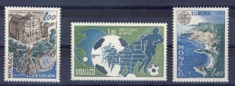 1978-Monaco (MNH=**) 3 Serie 3 Valori Europa, Calcio, Veduta - Autres & Non Classés