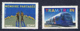 2006-Francia (MNH=**) 2 Serie 2 Valori Memoria Partigiana,collegamento Tram Tren - Nuovi