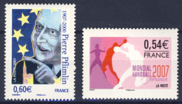 2007-Francia (MNH=**) 2 Serie 2 Valori Pflimlin,pallamano Femminile - Unused Stamps