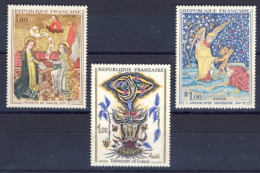 1960circa-Francia (MNH=**) 3 Valori Arte - Unused Stamps