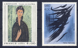 1980-Francia (MNH=**) Serie Due Valori Opere D'arte - Gebraucht