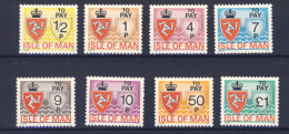 1975-Isola Di Man (MNH=**) Segnatasse Serie 8 Valori - Isle Of Man
