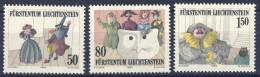 1985-Liechtenstein (MNH=**) Serie 3 Valori Teatro - Ongebruikt