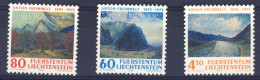 1995-Liechtenstein (MNH=**) Serie 3 Valori Dipinti Anton Frommelt - Unused Stamps