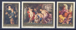 1976-Liechtenstein (MNH=**) Serie 3 Valori Quadri Di Rubens - Ungebraucht