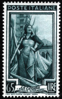 1955-Italia (MNH=**) L.65 Al Lavoro Filigrana Stelle - 1946-60: Mint/hinged