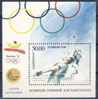 1993-Tagikistan (MNH=**) Foglietto 1 Valore Olimpiade Barcellona - Tagikistan