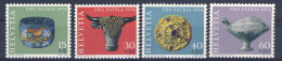 1975-Svizzera (MNH=**) Serie 4 Valori Pro Patria Reperti Archeologici - Sonstige & Ohne Zuordnung