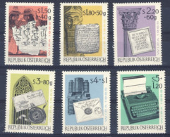 1965-Austria (MNH=**) Serie 6 Valori Storia Della Scrittura - Sonstige & Ohne Zuordnung