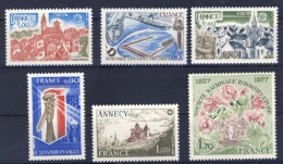 1977-Francia (MNH=**) 6 Serie 6 Valori - Nuovi