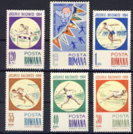 1964-Romania (MNH=**) Serie 6 Valori Sport Giochi Dei Balcani - Altri & Non Classificati