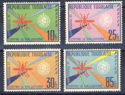 1962-Togo (MNH=**) Serie 4 Valori Lotta Alla Malaria - Togo (1960-...)