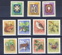 1968/78-Jugoslavia (MNH=**) 2 Serie 11 Valori Amuleti,fauna E Flora - Autres & Non Classés
