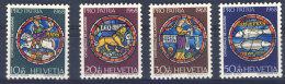 1968-Svizzera (MNH=**) Serie 4 Valori Vetrate Cattedrale Losanna - Sonstige & Ohne Zuordnung