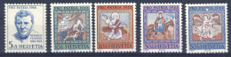 1966-Svizzera (MNH=**) Serie 5 Valori Dipinti Chiesa S.Martino Di Zillis - Autres & Non Classés