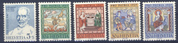 1967-Svizzera (MNH=**) Serie 5 Valori Dipinti Chiesa S.Martino Di Zillis - Andere & Zonder Classificatie