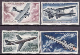 1962-Gabon (MNH=**) Posta Aerea S.4v."Evoluzione Del Trasporto Aereo"catalogo Yv - Gabon