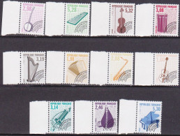 1991-Francia (MNH=**) Preobliterati S.11v."Strumenti Musicali"catalogo Unificato - Used Stamps