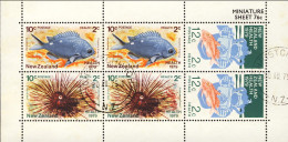 1979-Nuova Zelanda (O=used) Foglietto Usato Due S.3v."pro Sanita',pesci,fotograf - Other & Unclassified
