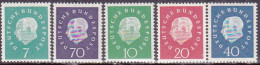 1958-Germania (MNH=**) S.5v."Pres.Heuss"catalogo Unificato Euro 22 - Sonstige & Ohne Zuordnung