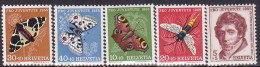 1955-Svizzera (MNH=**) S.5v."P.Rochemont,insetti" - Other & Unclassified