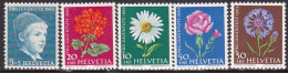 1963-Svizzera (MNH=**) S.5v."Quadro Di Anker,fiori" - Autres & Non Classés