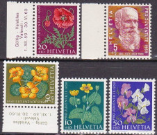 1959-Svizzera (MNH=**) S.5v."Karl Hilty,fiori" - Autres & Non Classés