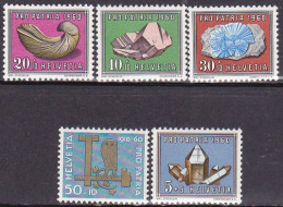 1960-Svizzera (MNH=**) S.5v."Mestieri,minerali E Fossili" - Andere & Zonder Classificatie