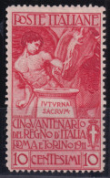 1911- 50^ UNITA' D'ITALIA C.10 Nuovo Traccia Linguella - Ongebruikt