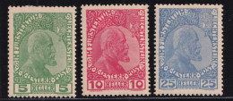 1912 LIECHTENSTEIN Effigie Giovanni II Carta Opaca Serie Completa (h.25 Oltremar - Oblitérés