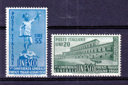 1950-(MNH=**) UNESCO Serie Completa Nuova Gomma Originale Ed Integra - 1946-60: Mint/hinged