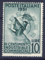 1948-Italia (MNH=**) Serie 1 Valore Censimento - 1946-60: Nieuw/plakker