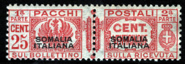 1928-Somalia (MNH=**) Pacchi Postali 25 C. Soprastampa I Tipo Cat.Sassone Euro 2 - Somalia