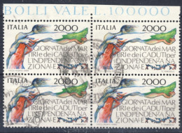 1986-Italia (O=used) Quartina L.2000 Giornata Martiri - 1946-60: Gebraucht