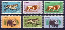 1962-Guinea (MNH=**) S.6v."Leone Ippopotamo Pantera"cat.Stanley Gibbons L. 7 - Guinea (1958-...)