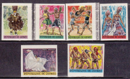 1966-Guinea (MNH=**) S.6v.non Dentellati "Danze Folcloristiche" - Guinée (1958-...)